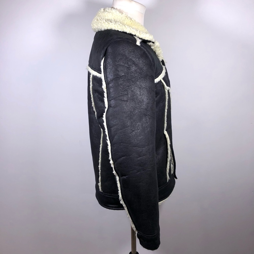 Asos Sherpa Lined and Trimmed Black Jacket - Picture 6 of 15